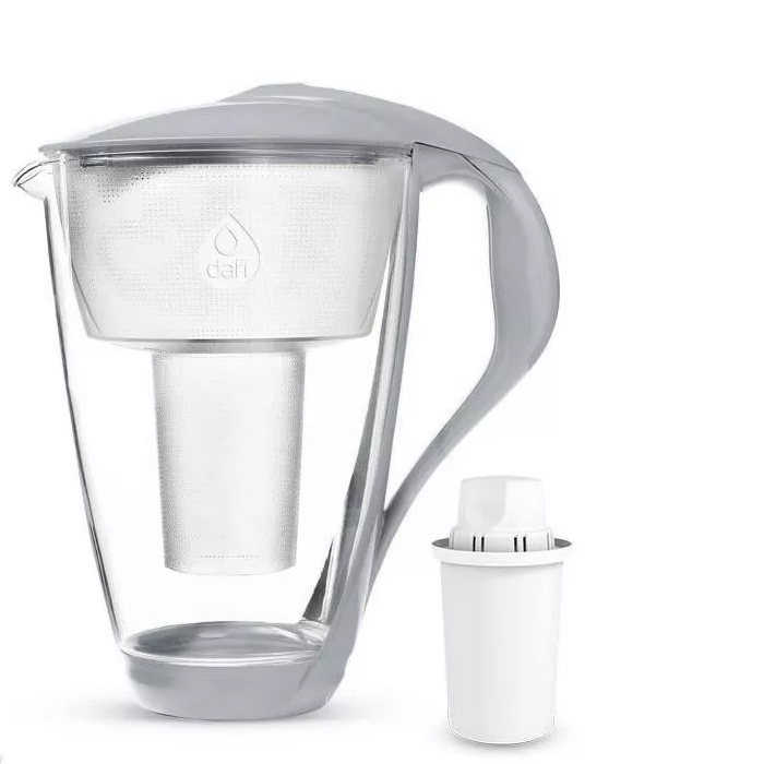 Dzbanek filtrujący Dafi Szklany Crystal 2,0 L Led Stalowy