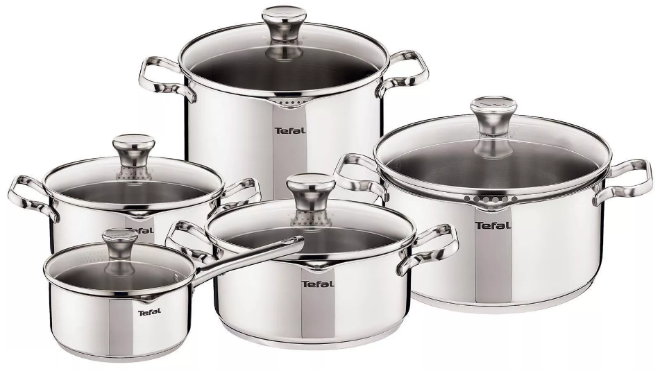 Zestaw garnków na indukcję Tefal DUETTO 10-częściowy A705SC85